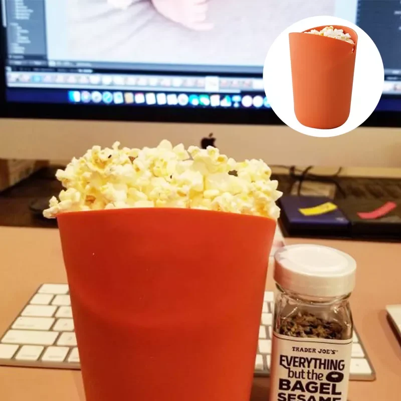 

NEW IN Silicone Popcorn Bucket Collapsible Popcorn Bowl Food Grade Round Snack Storage Popcorn Bucket Microwave Available