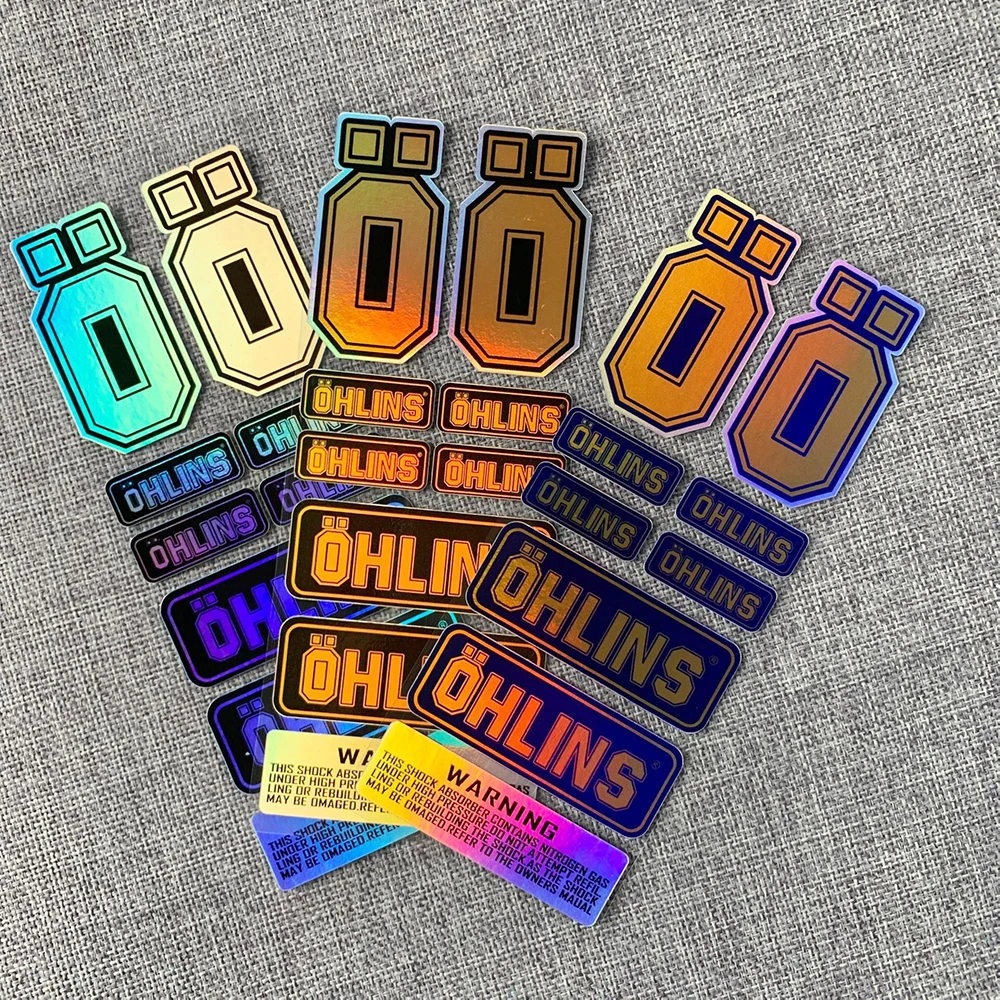 NO.L093 OHLINS Moto Sticker Laser Rainbow Suspension Modification Motorcycle Waterproof Decal