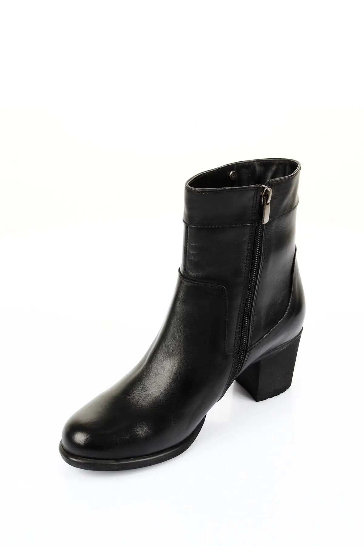 

Women BootsGn Black Genuine Leather Zipped Heels 's Day Comfortable Ladies Boots Stylish Female Boots Platform