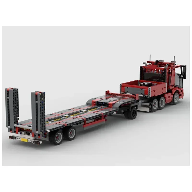 MOC-35136 транспортный грузовик и прицеп в сборе строительный блок модель 1837 детали