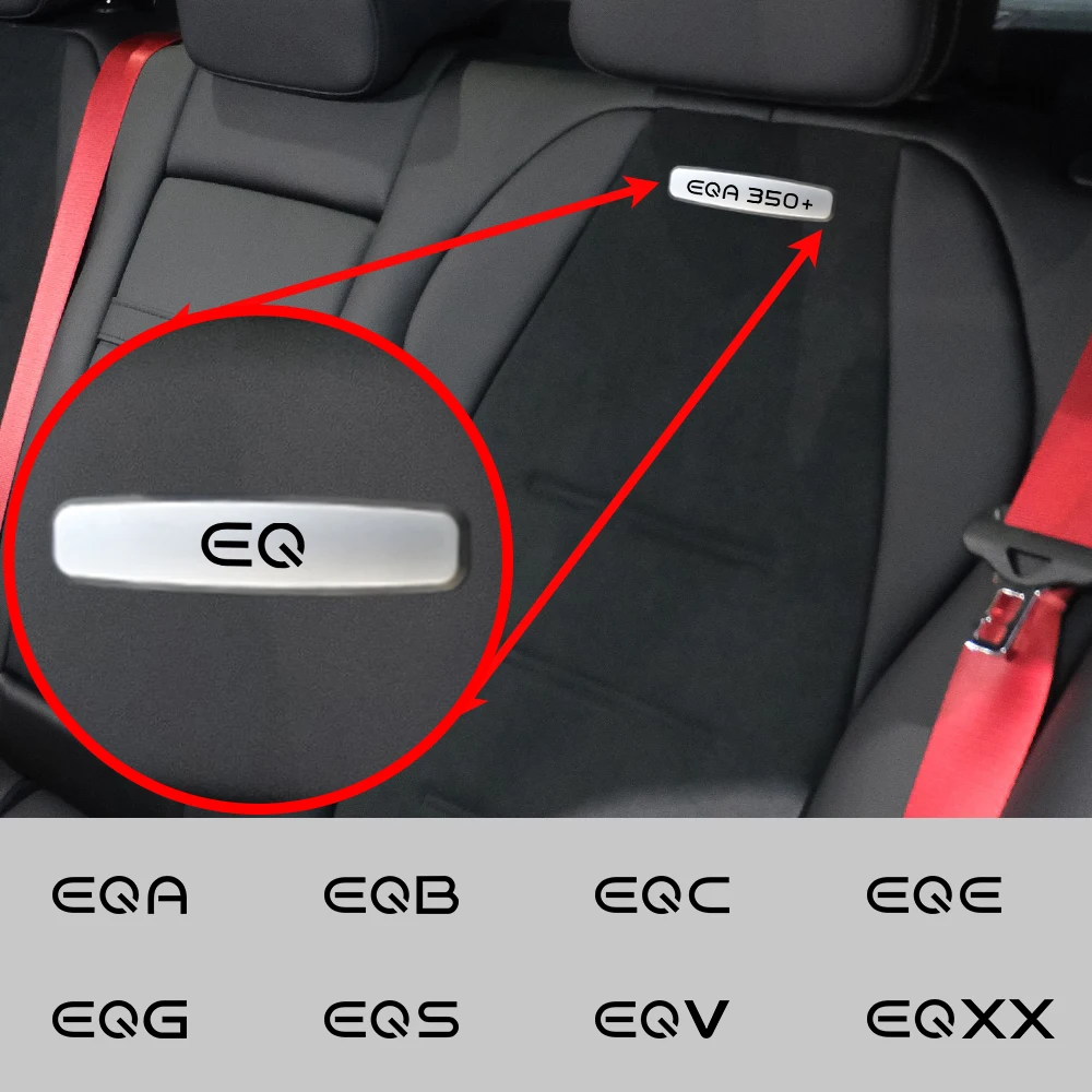 Автомобильная металлическая эмблема наклейка на сиденье авто анти-удар подстилка, напольный коврик значок для Mercedes Benz EQ EQA EQB EQC EQE EQG EQS EQV W447 V297 V295