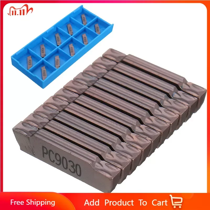 

10pcs MGMN200-G LDA Carbide Insert for MGEHR/MGIVR Grooving Cut Off Tool Suitable for MGEHR1010-2