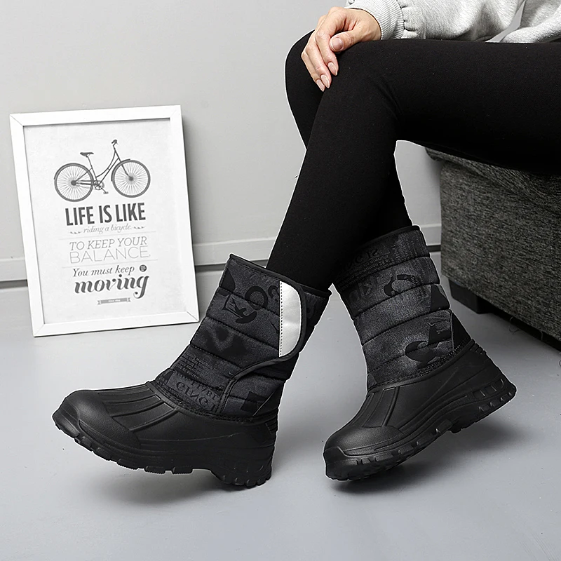 Women's Snow Boots Women Hiking Ankle Shoes Outdoor High Top Warmth Casual Shoes Tall Barrel Camping Footwear Lace-up