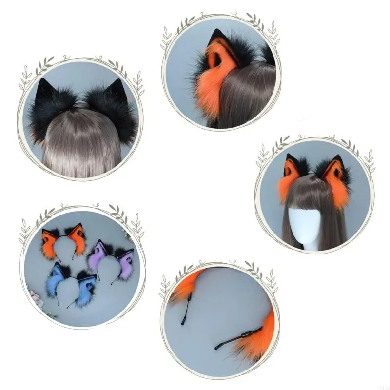 Зажим для волос Картун Волк из перьев