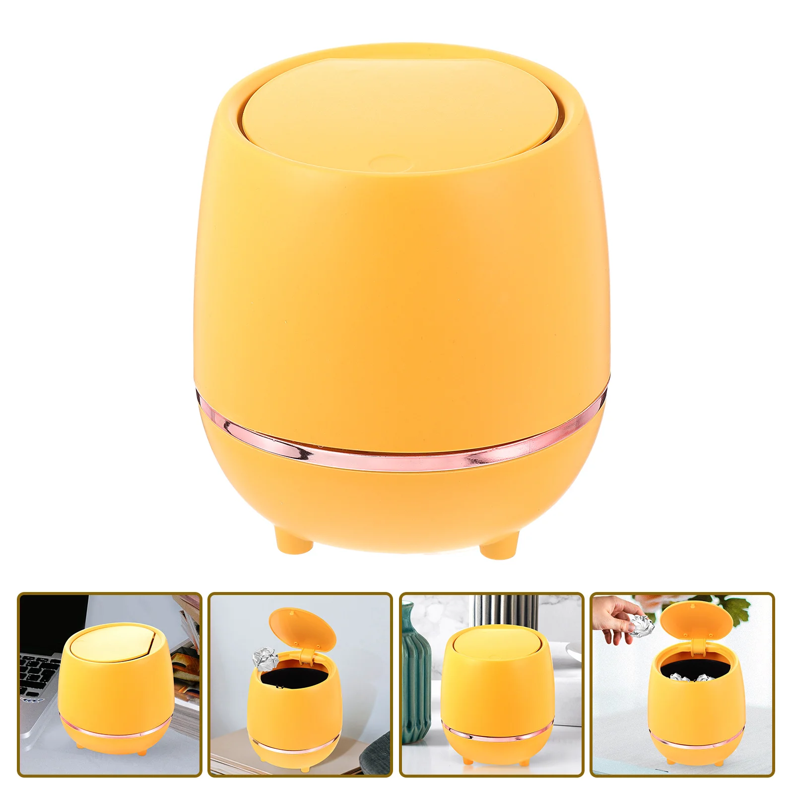 

Trash Can Bin Garbage Mini Desktop Waste Wastebasket Countertop Car Lid Your Bedroom Trashcan Table Tiny Tabletop Office Bucket