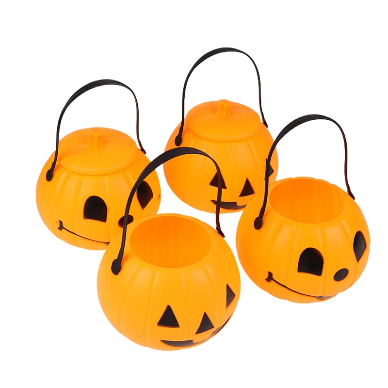 Пластиковый фонарь ведро с тыквой Хэллоуин конфеты держатель для кошелька или