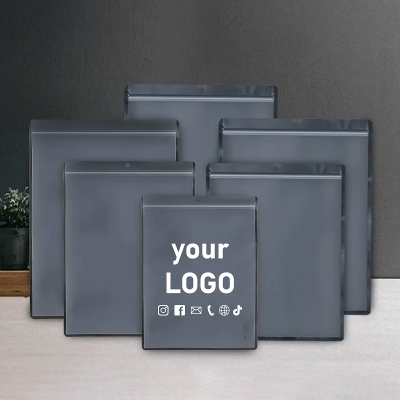 50 шт. полупрозрачный черный пакет с застежкой-молнией герметичные сумки для