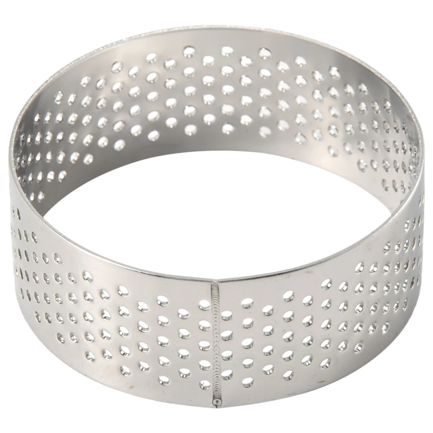 

10 Pack 5Cm Stainless Steel Tart Ring, Heat-Resistant Perforated Cake Mousse Ring, Round Ring Baking Tools