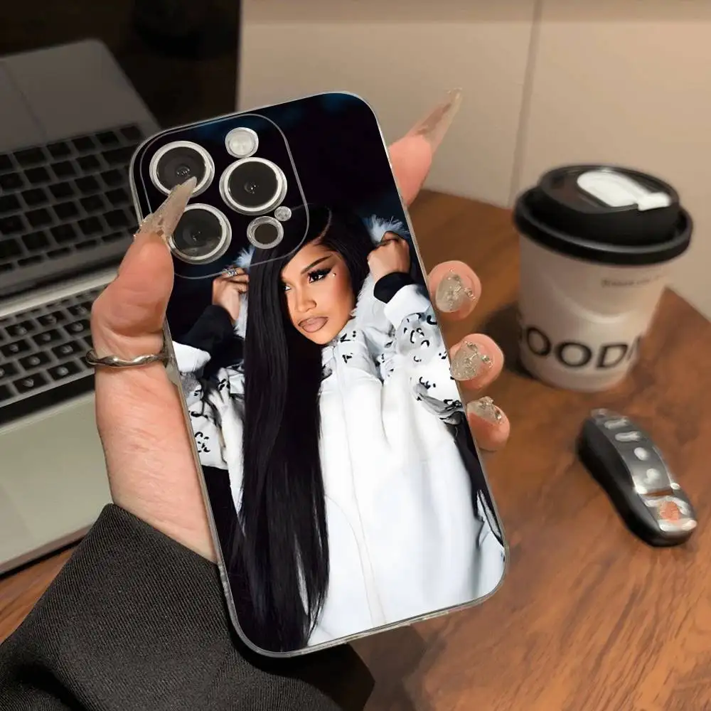 Прозрачный противоударный чехол Singer C-Cardi B для iPhone 17 Air 16 Pro Max 15 14 13 12 11 Plus (art.: 3920da2ca1dc0) - 3920da2ca1dc0