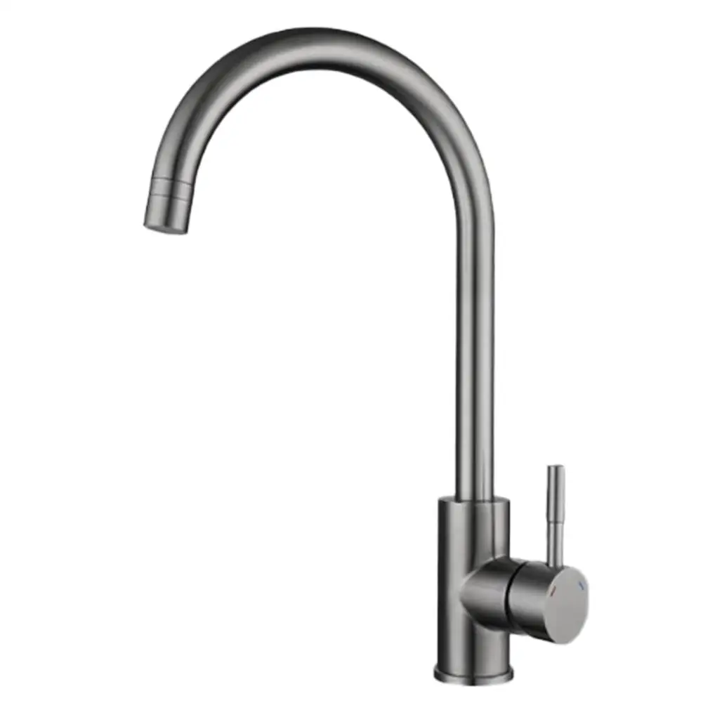 

1PC Copper Faucet Installation Accessories Brushed Nickel Round High Rise Gooseneck Swivel Sink Kitchen Mixer Faucet