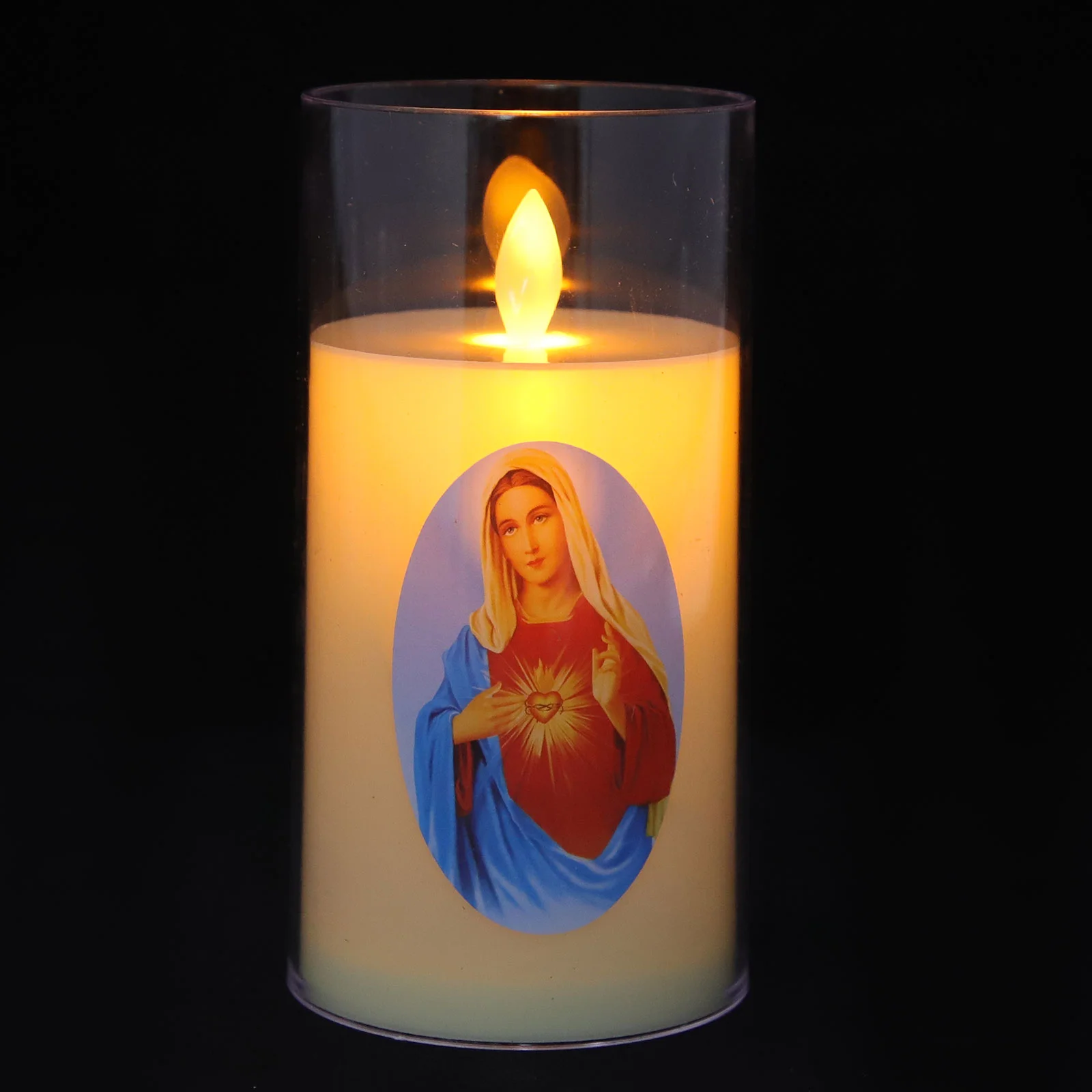 

Virgin Votive Candles In Glasss Catholic Blessed Prayer Bulk Votive Glass Windows Decorative Lanterns Funny LED