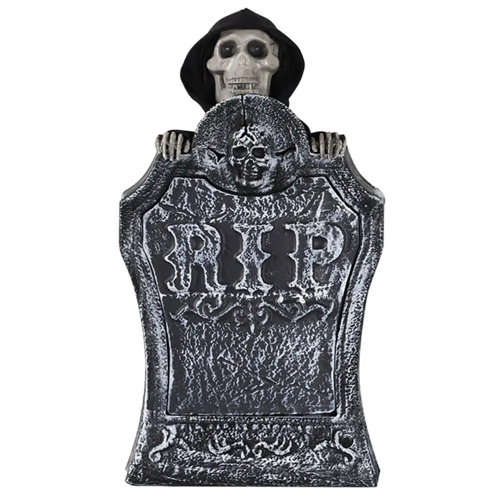 

Halloween Tombstone Spooky Halloween Decorations Sound-activated Movable Skulls Light-up Tombstones with Eyes for Haunted Houses