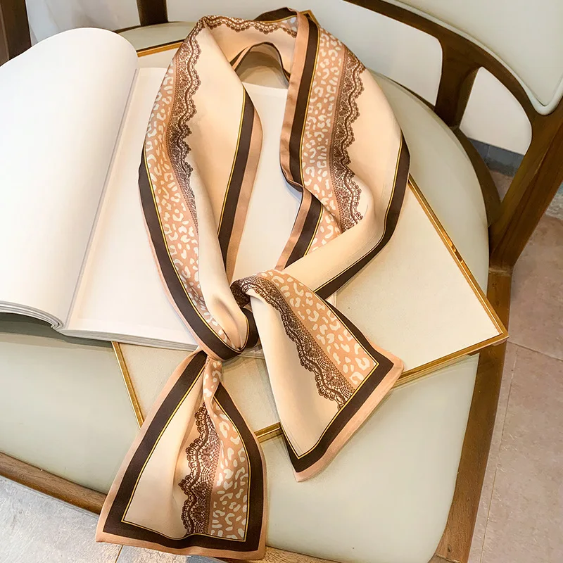 Шелковые искусственные женские шарфы для женщин роскошная повязка на голову 2022