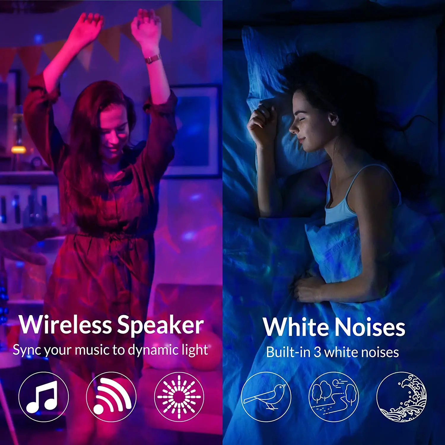 Светодиодный проектор галактики "LED Planet" с лазерным ночным светом, океанскими волнами, звездными лампами, декором для спальни, Bluetooth-динамиком, подарок на Рождество.