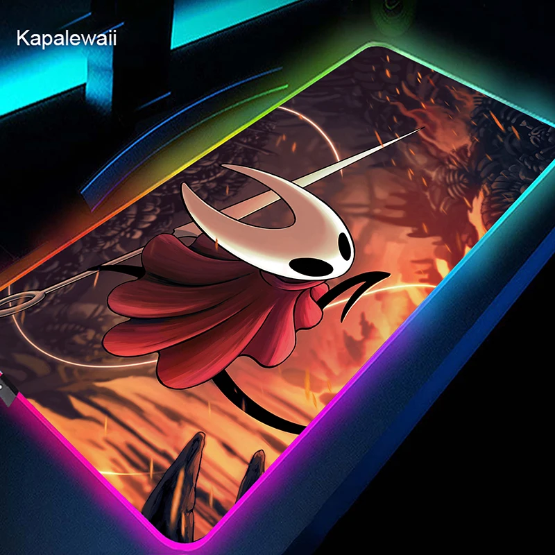 

Hollow Knight RGB Mou Pad Large Game Mouse Mat Gaming Mousepad XXL 900x400mm Keyboard Pads LED Table Carpet Pc Gamer Deskmat