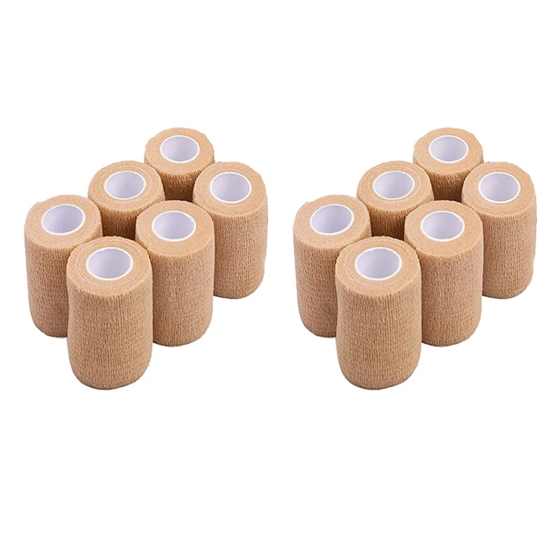 

12 Packs First Aid Self Adhesive Cohesive Bandage, 10X450cm, Self Adherent Wrap, Non Woven Bandage Wrap