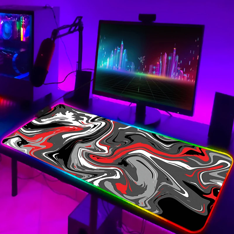 Фото RGB игровой коврик для клавиатуры, жидкий коврик для мыши Strata, Аниме настольный коврик для ПК, игровой эргономичный коврик для мыши, коврик дл... №5