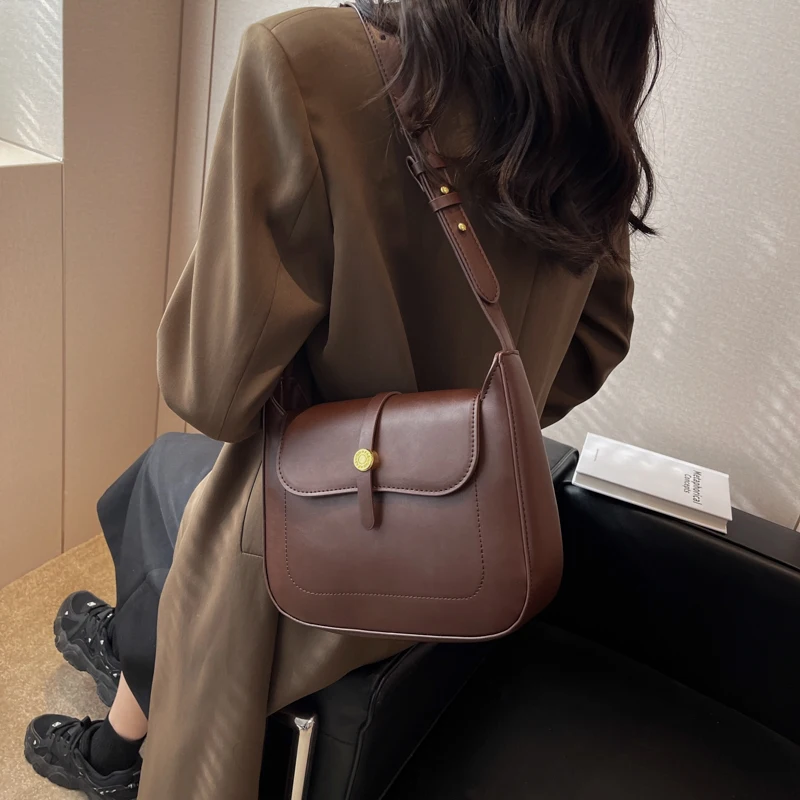 Jin YIde Vintage Crossbody Bags for Women 2023 Luxury Brand Designer Retro Small PU Leather Trend Solid Handbags and Purses Sac