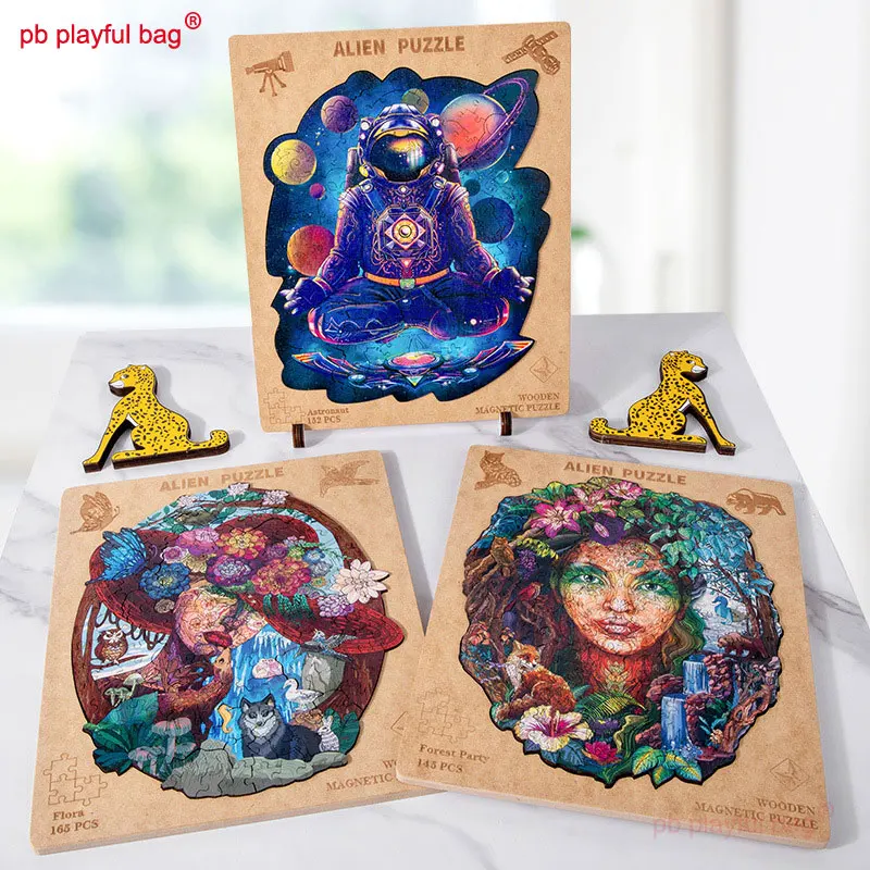 

PB Playful Bag Alien puzzle Creative interesting game magnetic puzzle Wooden panel decoration Children's toys gifts UG188