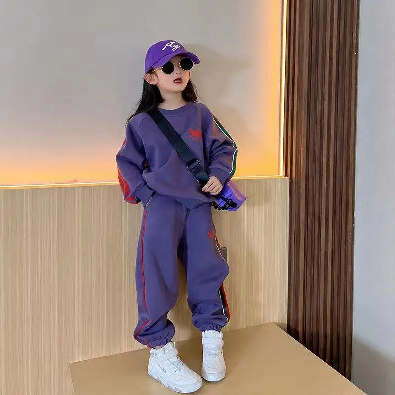 

Boys Girls Sweatshirt Suit Spring and Autumn Teenagers Kids Fashion Casual Tops Bundle Leg Pants 2Pcs Set 3-15Y Trend