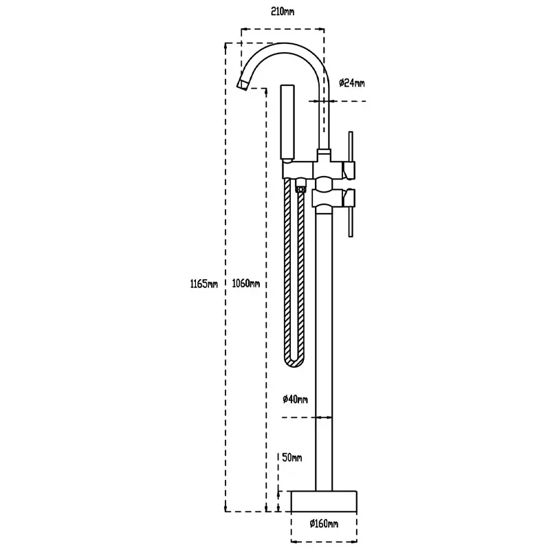 Напольный смеситель для ванны водопроводный кран из латуни две ручки крепление