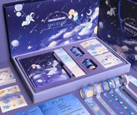delicate stationery spaceman hand account book pink sakura toy cat print diary book set gift box package color pages