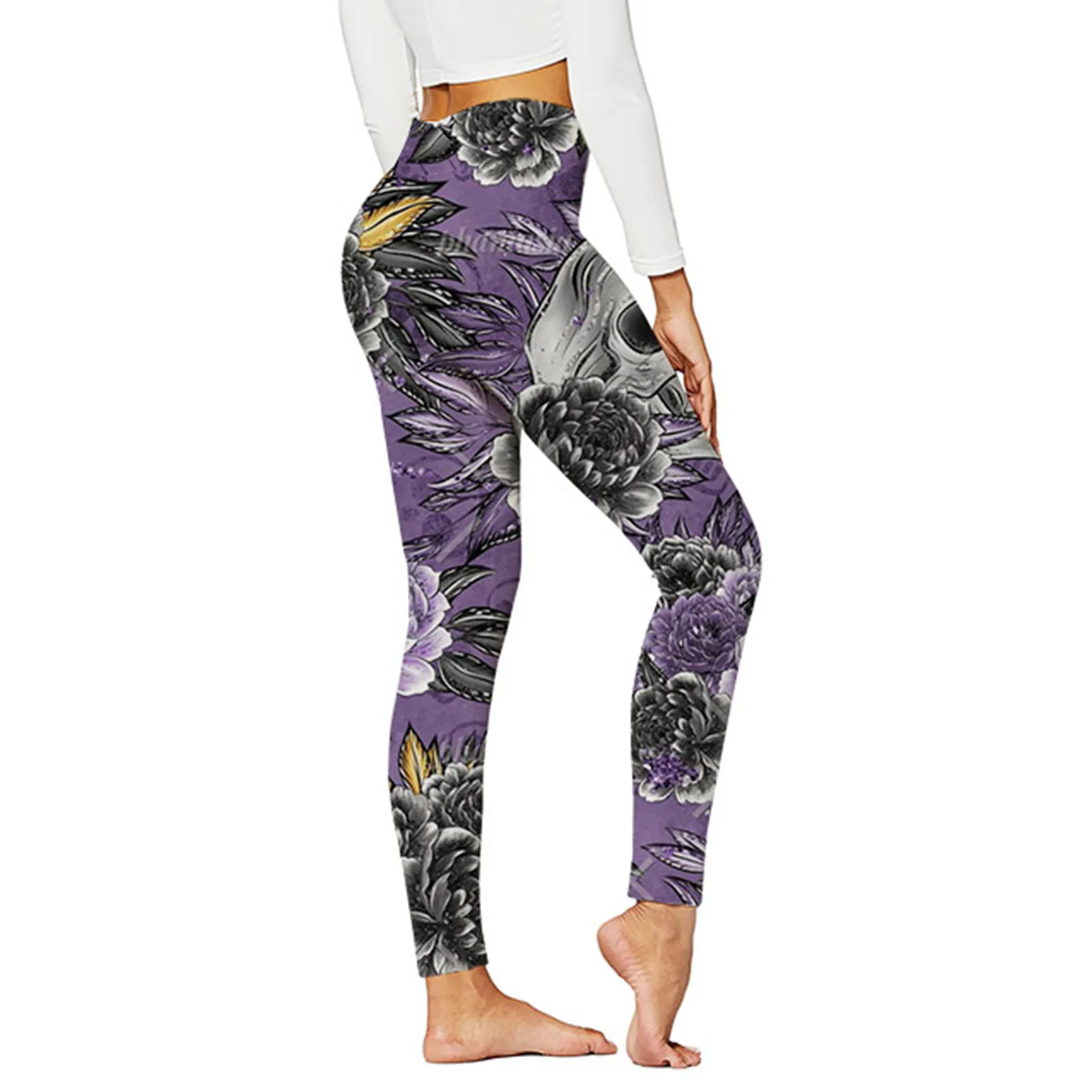 

High Waist Yoga Short Pants for Women Halloween Print Collection High Waist Women Leggings Sexy Womens Textu Yoga Pants