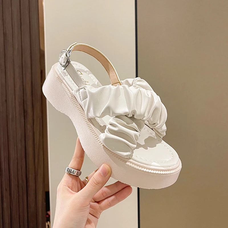 

Fashion Womens Shoes 2022 Clogs With Heel Wedge Sandals Summer Suit Female Beige Med Increasing Height Espadrilles Platform Luxu