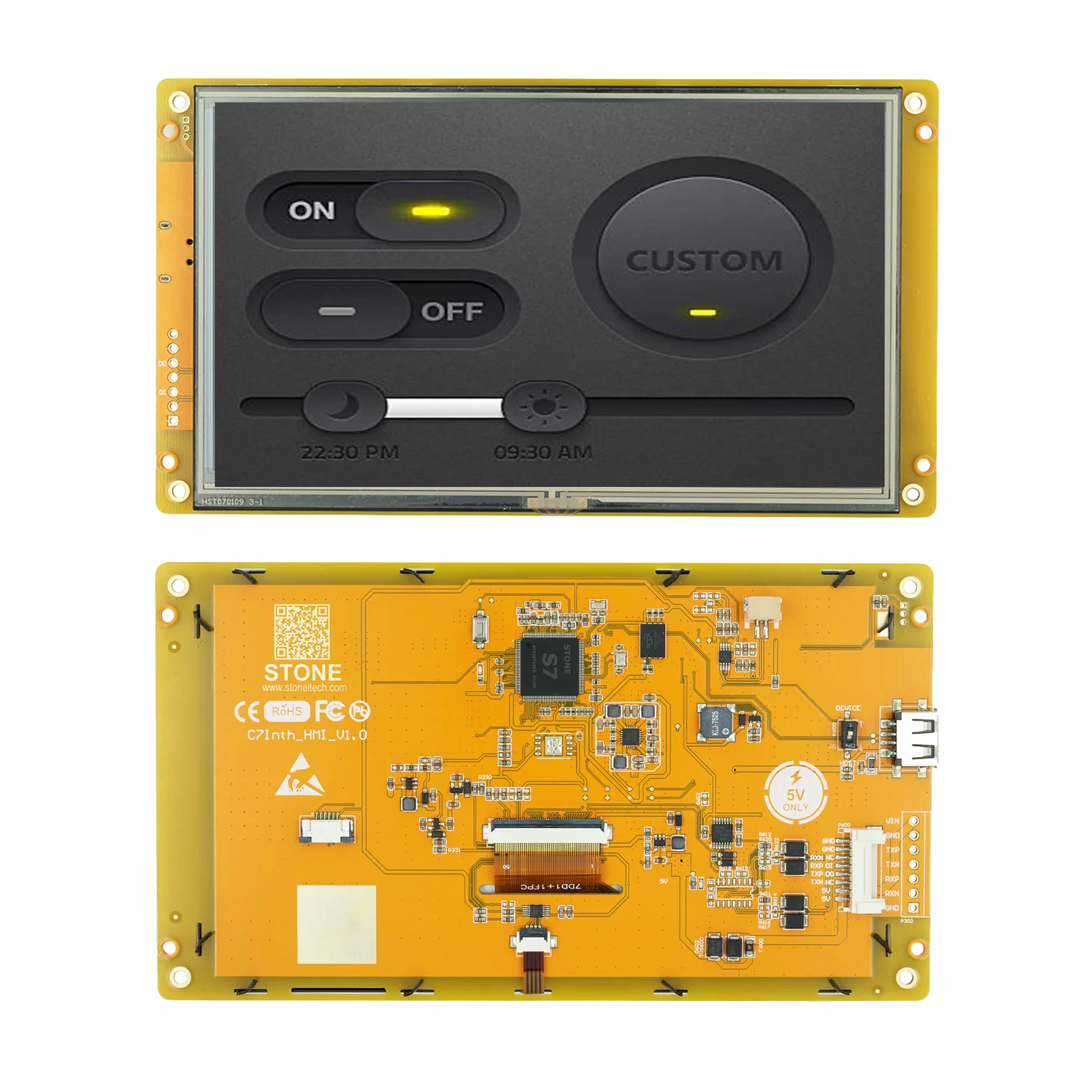 7 Inch touch LCD display module with 20000 Hours Backlight Life Support Raspberry Pi