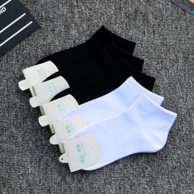 10pairs Men Socks Solid Color Low Cut Black White Grey Breathable Cotton Sports Socks Male Summer Short Ankle Socks Women Men