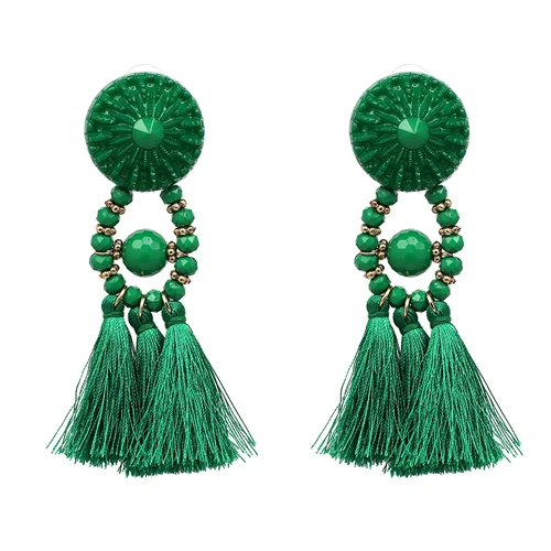 

Wholesale JUJIA Exaggerate Women Bohemian Indian Jewelry Statement Drop Fringe Earrings Vintage Long Tassel Earrings Pendientes