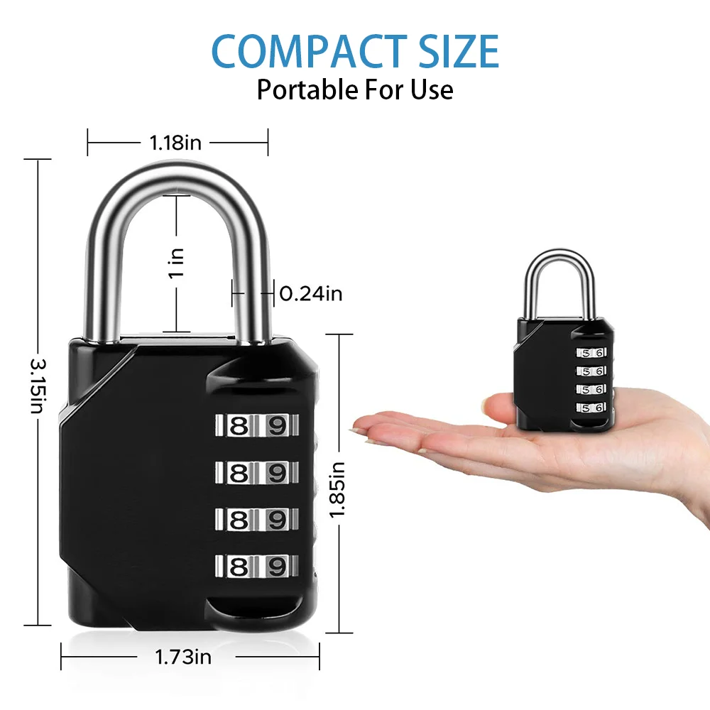 

Combination 4-digit Password Outdoor Waterproof Padlock For School Gym Lockers Fences Luggage Cabinet Genuine HomTR