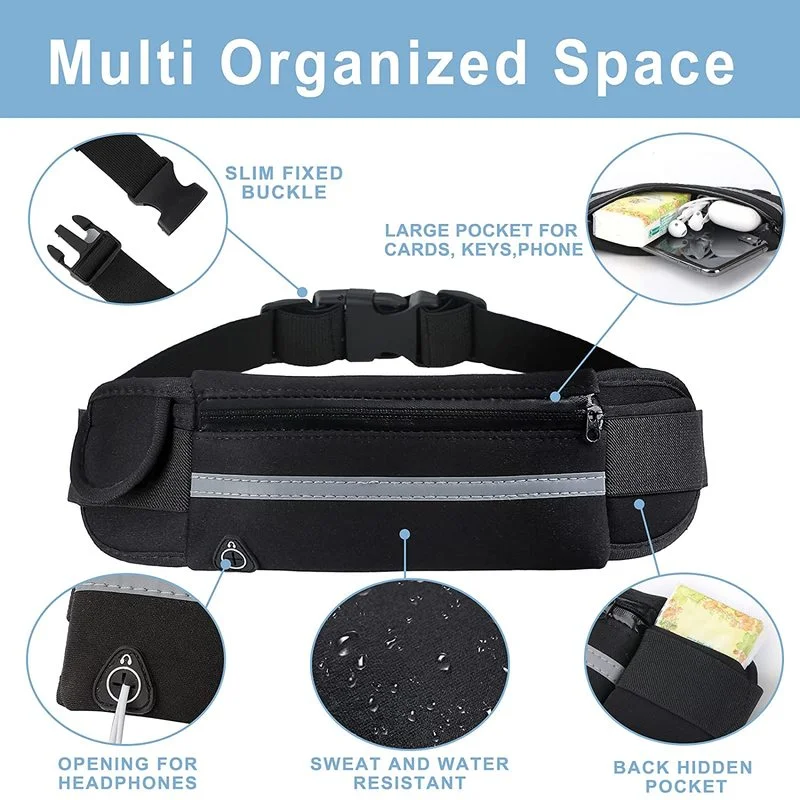 Professional Running Waist Bag Sports Belt Pouch Mobile Phone Case Men Women Hidden Holder Gym SportsBag Workout Pack | Спорт и