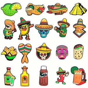 New Arrival Mexican Style Foods Shoe Charms Decoration Funny Fits For Croc Sandals Garden Shoe Acces