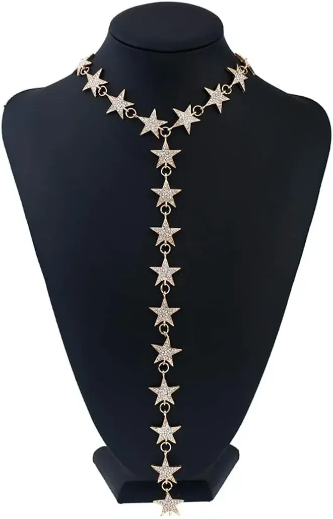 Винтажное серебряное ожерелье с кисточками в форме звезды Y золотое