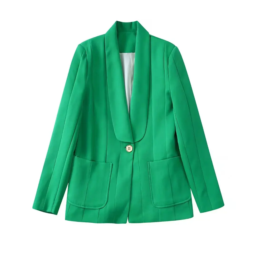 

Women Suit Clothing Autumn 2022 New Fashion Casual Green Blazer and Trousers Office Lady Coat Pants