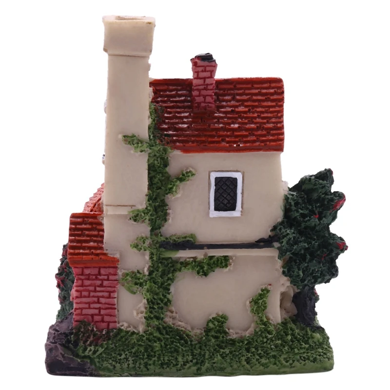 

5X Resin House Miniature House Fairy Garden Landscape Home Garden Decoration Resin Crafts 4 Styles Color Random