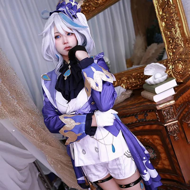 Фонтейн фурина фокалоры Косплей Костюм Платье геншин ударно костюм черная белая