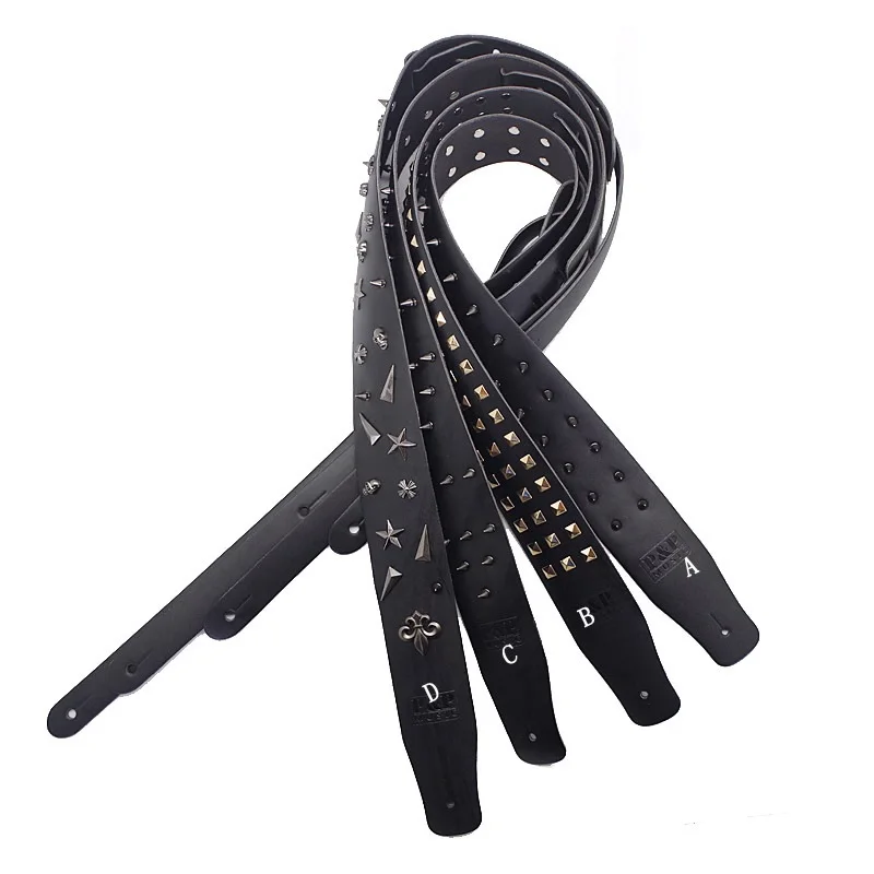 

Personality Genuine Leather Guitar Strap for Bass Acoustic Electric Folk Guitar 150cm 3" with Metal
