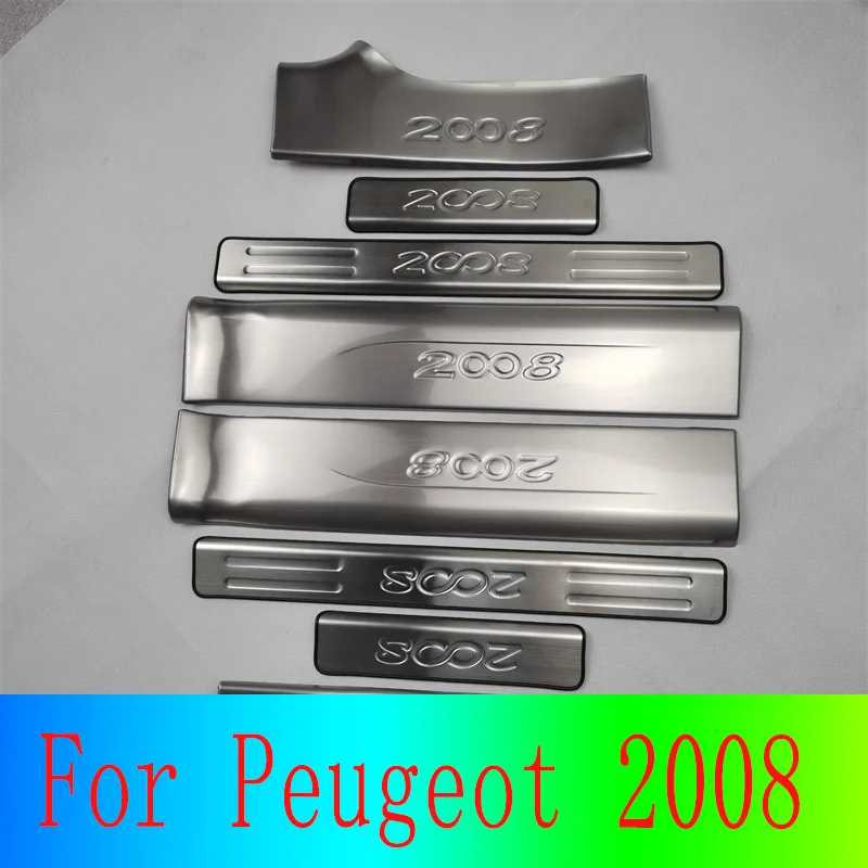 High-quality Stainless Steel Car Exterior Parts Door Step Sills Decoration Accessories Welcome Pedal For Peugeot 2008  2014-2019