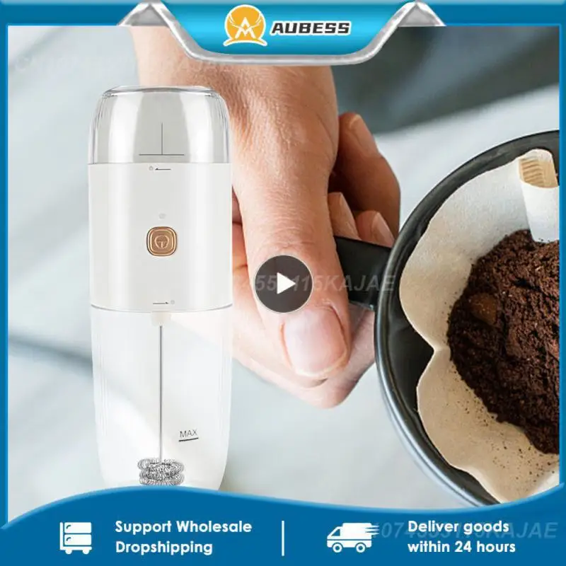 

Portable Coffee Grinding Transparent Whisk Multifunctional Usb Rechargeable Milk Frother Grinder Foam Machine Cooking Stir