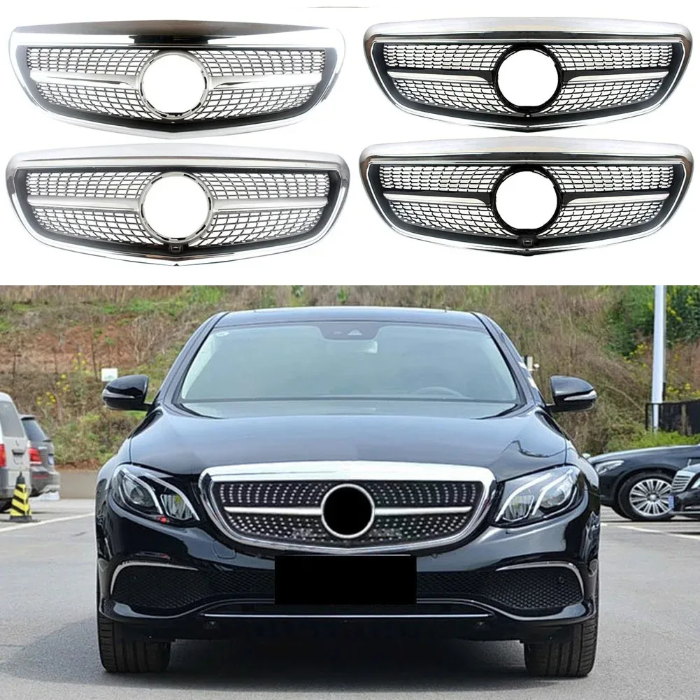 

Автомобильный передний гоночный элегантный гриль для Mercedes Benz E-Class W213 2016 2017 2018 2019 2020 хром черный
