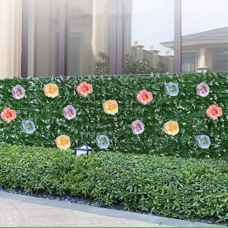 Забор для конфиденциальности уличные хеджи искусственные цветы растения УФ-анти
