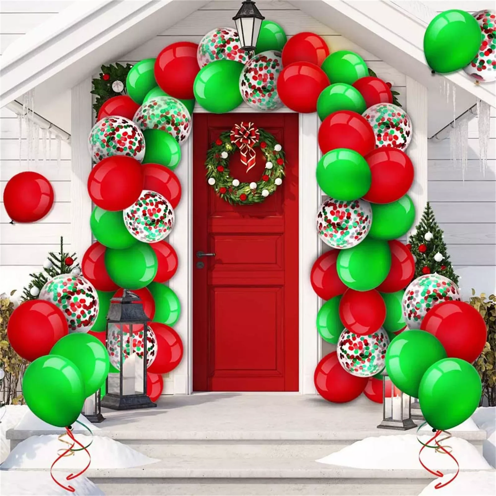 

Christmas Balloons Garland Arch Kit 189pcs Tree Red Green Gold Latex Balloons For Xmas Festival Birthday Company Party