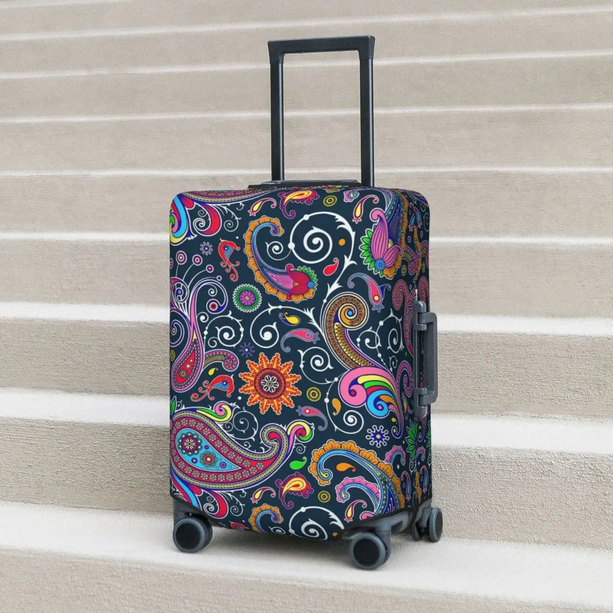

Retro Paisley Suitcase Cover Holiday Colorful Print Practical Luggage Case Travel Protector