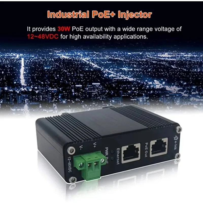 Фото Промышленный гигабитный PoE-инжектор 802.3at 30W с поддержкой Power Over Ethernet №5