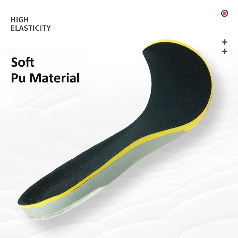 PU Sport Insole Shock Absorption High-elasticity Sweat-absorbent Inserts Men Women Arch Support Pain Relief Flat Feet Shoes Pad