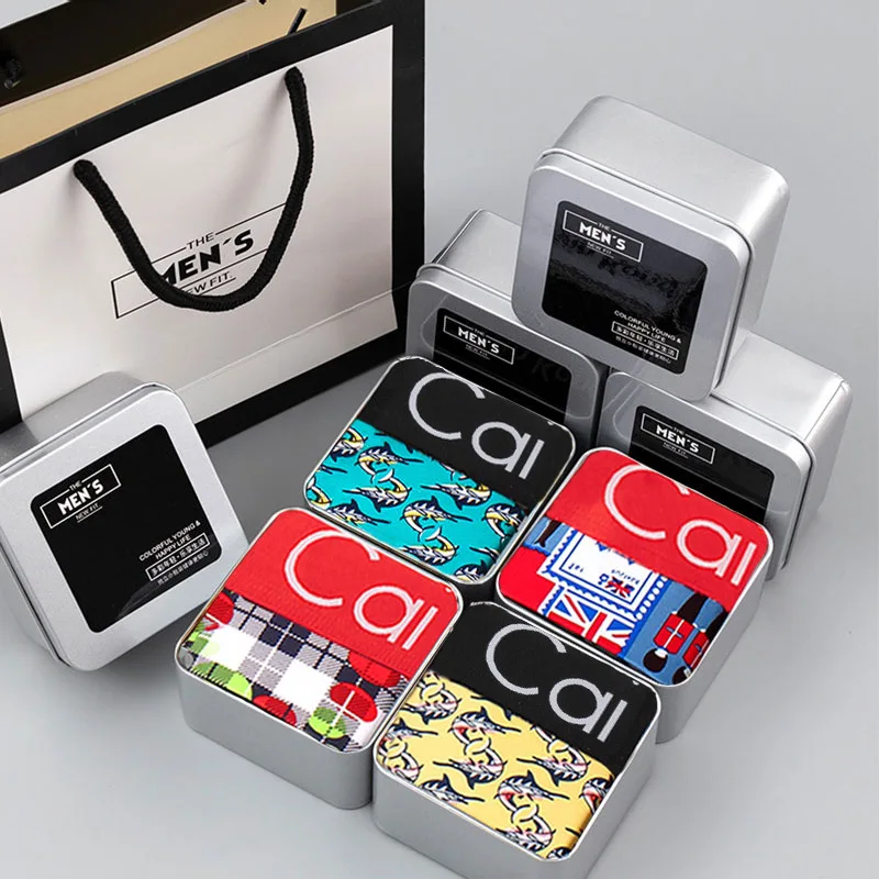 Men's Panties Set Boxers Men Boxer Shorts Soft Cotton Underpants Male Breathable Man Underwear U Convex Pouch Plus Size M-3XL