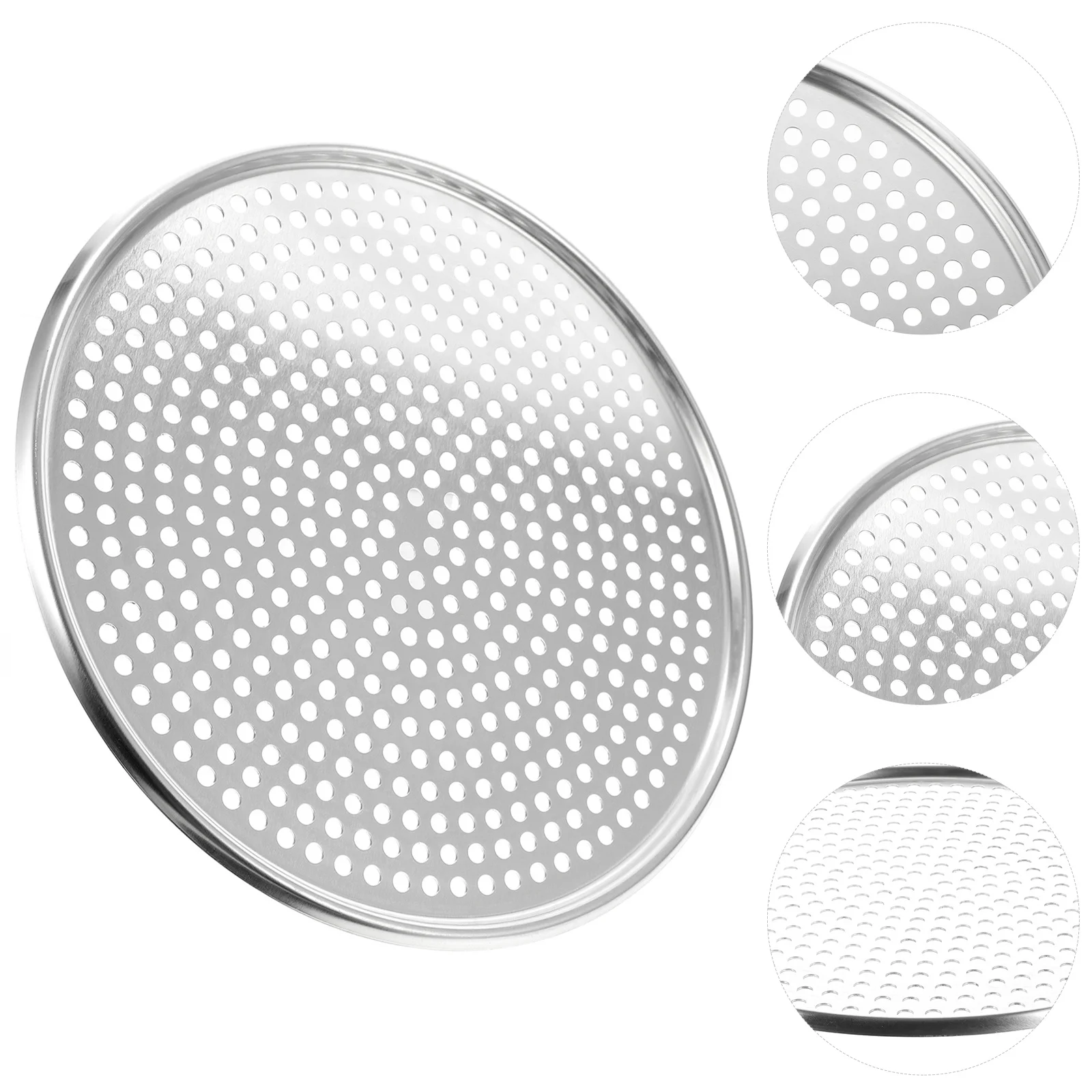 

Pizza Pan Baking Tray Pans Oven Inch Plateholesnon Stick Round Nonstick Steel Aluminum Dish Roasting Screen Pie Alloy Net