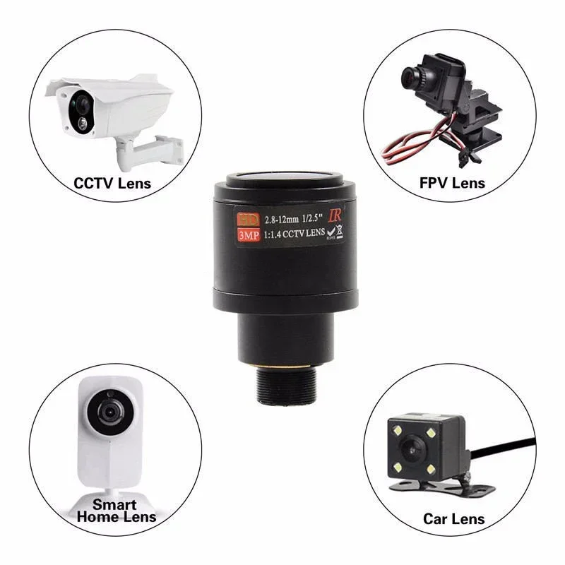 HD CCTV объектив 3.0MP M12 2 8-12 мм варифокальный cctv IR F1.4 ручной фокус zoom